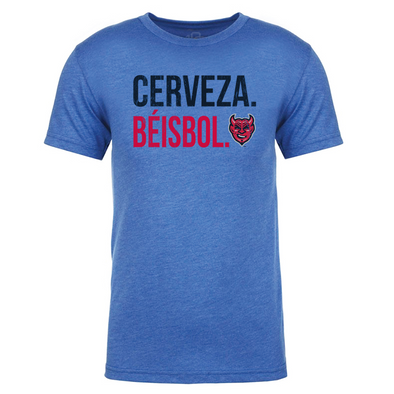 Men's Demonios Cerveza.Beisbol Tee, Royal